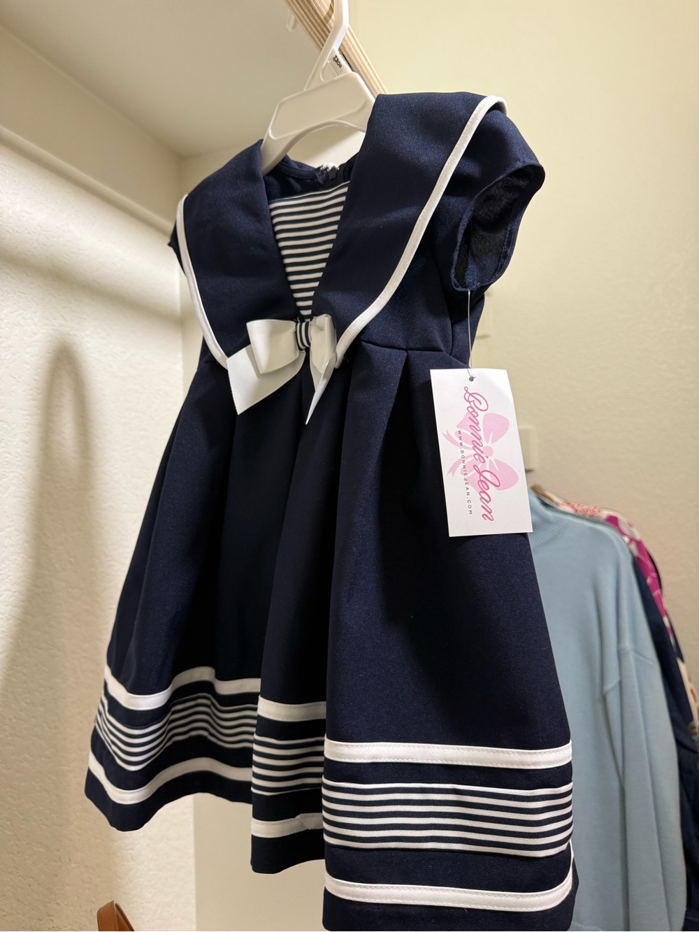 Nordstrom Navy and White Sailor-Style Girls Dress